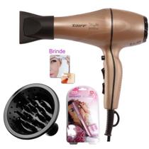 Secador De Cabelo Taiff Profissional 2000w Ar Quente Frio Dourado Motor Ac Com Difusor De Cachos Aparador Sobrancelha Sky