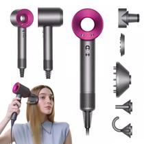 Secador de Cabelo Turbo Silencioso 1600W com íons Negativos 5 Bocais Profissional 220V