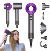 Secador de Cabelo Turbo Silencioso 1600W com íons Negativos 5 Bocais Profissional