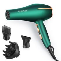 Secador de cabelo Xpoliman Pro Ionic 2000W AC Motor Verde e Dourado