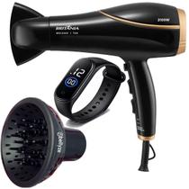 Secador de Cabelos Britânia BSC2250 2100W Tourmaline Íons Ar Quente e Frio Com Difusor Cachos Bivolt Relogio Led Preto Secador de Cabelos Britânia BSC2250 2100W Tourmaline Íons Ar Quente e Frio Com Difusor Cachos Bivolt Relogio Led Preto
