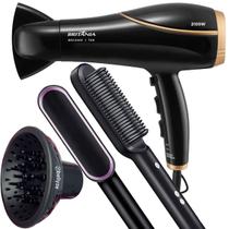 Secador de Cabelos Britânia BSC2250 2100W Tourmaline Íons Profissional Salão Com Difusor Cachos Escova 2 Em 1 Hq Bivolt Secador de Cabelos Britânia BSC2250 2100W Tourmaline Íons Profissional Salão Com Difusor Cachos Escova 2 Em 1 Hq Bivolt