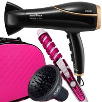 Secador de Cabelos Britânia BSC2250 2100W Tourmaline Íons Profissional Salão Difusor Modelador Cachos Nova Bivolt Com Maleta Rosa Secador de Cabelos Britânia BSC2250 2100W Tourmaline Íons Profissional Salão Difusor Modelador Cachos Nova Bivolt Com Maleta Rosa