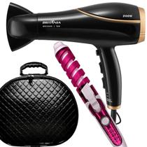 Secador de Cabelos Britânia BSC2250 2100W Tourmaline Íons Profissional Salão Modelador Cachos Nova Bivolt Com Maleta Preta