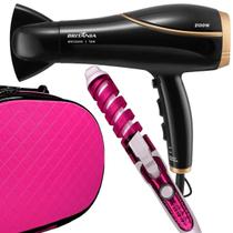 Secador de Cabelos Britânia BSC2250 2100W Tourmaline Íons Profissional Salão Modelador Cachos Nova Bivolt Com Maleta Rosa Secador de Cabelos Britânia BSC2250 2100W Tourmaline Íons Profissional Salão Modelador Cachos Nova Bivolt Com Maleta Rosa
