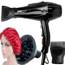 Secador De Cabelos Excela 2000w Profissional Íons Ar Quente Frio Com Bico Alisamento e Difusor De Cachos Acessórios