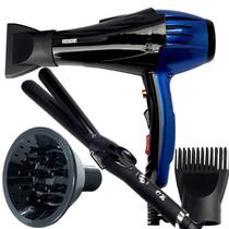 Secador De Cabelos Excela 2000w Profissional Íons Ar Quente Frio Com Bico Alisamento Modelador Cacheador