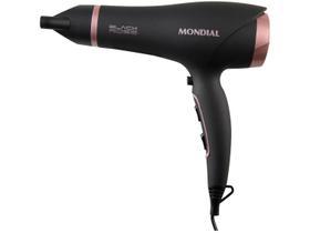 Secador De Cabelos Mondial Black Rose SC-37 2000W Tourmaline Íon 3 Temperaturas Jato De Ar Frio - Preto/Golden Rose