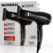Secador De Cabelos Mondial Chrome Black SCN-04 3 Níveis De Temperaturas 2000W 110V.