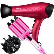 Secador De Cabelos Philco 2200w Íons Tourmaline Ar Quente e Frio Com Difusor Cachos Modelador Cachos Triondas Bivolt Secador De Cabelos Philco 2200w Íons Tourmaline Ar Quente e Frio Com Difusor Cachos Modelador Cachos Triondas Bivolt