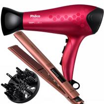 Secador De Cabelos Philco 2200w Íons Tourmaline Ar Quente e Frio Com Difusor Cachos Prancha Chapinha Gama 230C Digital Bivolt Secador De Cabelos Philco 2200w Íons Tourmaline Ar Quente e Frio Com Difusor Cachos Prancha Chapinha Gama 230C Digital Bivolt