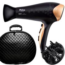 Secador De Cabelos Philco 2200w Preto Íons Tourmaline 2350 Rosa Ar Quente e Frio Com Difusor Cachos Bivolt Com Maleta Secador De Cabelos Philco 2200w Preto Íons Tourmaline 2350 Rosa Ar Quente e Frio Com Difusor Cachos Bivolt Com Maleta