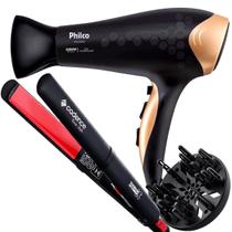 Secador De Cabelos Philco Preto 2200w Íons Tourmaline Ar Quente e Frio Com Difusor Cachos Prancha Cadence 210c Fina Bivolt Secador De Cabelos Philco Preto 2200w Íons Tourmaline Ar Quente e Frio Com Difusor Cachos Prancha Cadence 210c Fina Bivolt