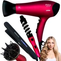 Secador De Cabelos Profissional Bivolt DIFUSOR E Chapinha 230C E Modelador 2 EM 1 CACHOS DE 25MM E 32MM