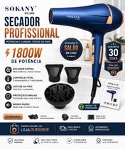 Secador de Cabelos Profissional Sokany 1800w 127v Secador de Cabelos Profissional Sokany 1800w 127v