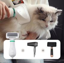 Secador de pelo para pets, escova de pente portátil, ventilador de baixo ruído e temperatura ajustável, ferramentas para - PETGROOMING