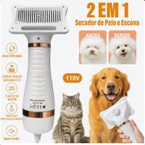 Secador de Pelo Pet 2 em 1, silencioso e portátil para cães e gatos.