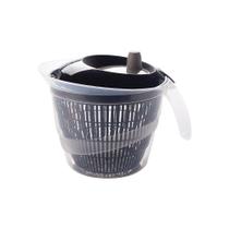 Secador de Salada de Plástico 2,8 L Manual com Cesto para Escorrer Preto - Plasutil