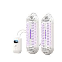Secador de sapatos portátil branco com ventilador e esterilização UV