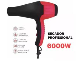 Secador Emborrachado Profissional De Cabelo Turbo 6000w 4 Em 1 - Pente Bico 110v