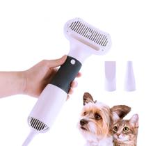 Secador Escova 3x1 -220V Seca/Penteia/Tira pelos Para Gatos e Cachorros