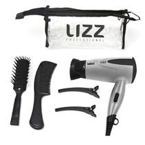 Secador Lizz Mini Prata Dobrável Com Kit Viagem 1200W Bivolt Secador Lizz Mini Prata Dobrável Com Kit Viagem 1200W Bivolt