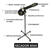 Secador max profissional silencioso pet shop banho e tosa - preto