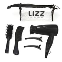 Secador Mini com Kit Viagem Preto Bivolt (1200W)