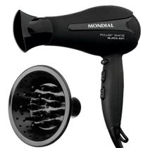 Secador Mondial Com Difusor De Cachos 2000w SC-13 Power Shine Black Íon Secador Mondial Com Difusor De Cachos 2000w SC-13 Power Shine Black Íon