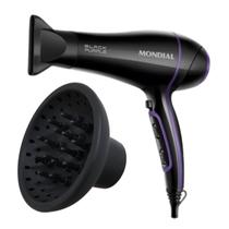 Secador Mondial Com Difusor De Cachos 2000w SCN-01 Black Purple Tourmaline Íon