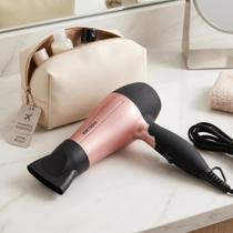Secador Profissional Cabelo Portátil Versátil Prático Eficiente 1200W Bivolt Rosa