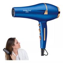 Secador Profissional Com Difusor Cabelos Lisos Cachos Leve Cor Azul 220v