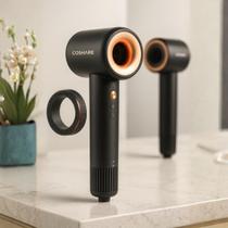 Secador Superflowl Coshare Tecnologia Profissional, Silencioso e Leve Acabamento de Salão em Casa Preto Branco