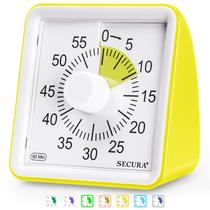 Secura Timer Visual de 60 Minutos para Sala de Aula e Estudo (Amarelo)