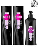 Seda 2 Shampoo Pretos Luminosos 325ml+ 1 Creme Pentear 300ml
