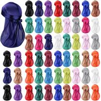 Seda Durags Tarpop para homens e mulheres, pacote de 54 peças e 18 cores