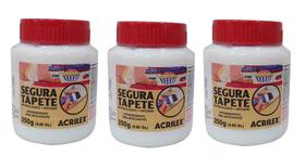 Segura Tapete Antideslizante Acrilex Kit com 3 potes de 250g