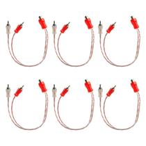 Seis Cabo Y Rca Automotivo Banhado Ouro Tech One 2 Machos 1 Fêmea Blindado Vermelho e Transparente Seis Cabo Y Rca Automotivo Banhado Ouro Tech One 2 Machos 1 Fêmea Blindado Vermelho e Transparente