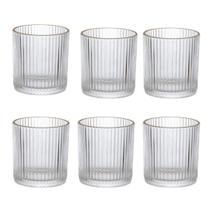 Seis copos para whisky ou drinks com BORDA DOURADA 320ML