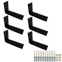 Seis Suportes 10cm Fixo De Parede formato L cantoneira Mão Francesa Acabamento Aço Resistente Seis Suportes 10cm Fixo De Parede formato L cantoneira Mão Francesa Acabamento Aço Resistente