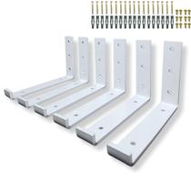 Seis Suportes 15cm Formato L Mão Francesa De Parede Aço Resistente Para Prateleira Seis Suportes 15cm Formato L Mão Francesa De Parede Aço Resistente Para Prateleira