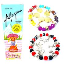 Seiva de Alfazema Original Antigo Colônia Perfume Pulseira Pomba Gira Cigana Proteção Espiritual Amor Kit