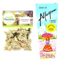 Seiva de Alfazema Original Colônia Perfume Lavanda Extra Rosa Branca Para Banho Purificação Proteção Espiritual Kit