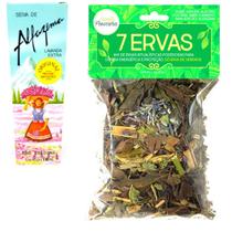 Seiva de Alfazema Original Tradicional Perfume Colônia Banho de 7 Ervas Proteção Espiritual Limpeza Kit