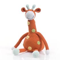 Seixo de pelúcia Fairtrade Crochet Girafa Laranja