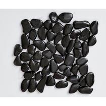 Seixo Grande Polido Revestimento de Parede Preto Glass Mosaic