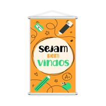 Sejam Bem Vindos Banner Amarelo Escolar Pedagógico 80x50cm Sejam Bem Vindos Banner Amarelo Escolar Pedagógico 80x50cm