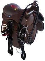 Sela Americana Marrom Completa Para Passeios Cabeçada de Fita + Acessórios Manta e Freio Leve Oferta