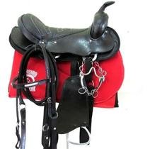 Sela Americana Preta De Cavalo Completa + Jogo Cabeçada Original Não Perca