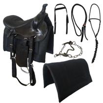 Sela Americana Preta de Trabalho Cavalo Égua Conjunto Completo montaria cavalgada